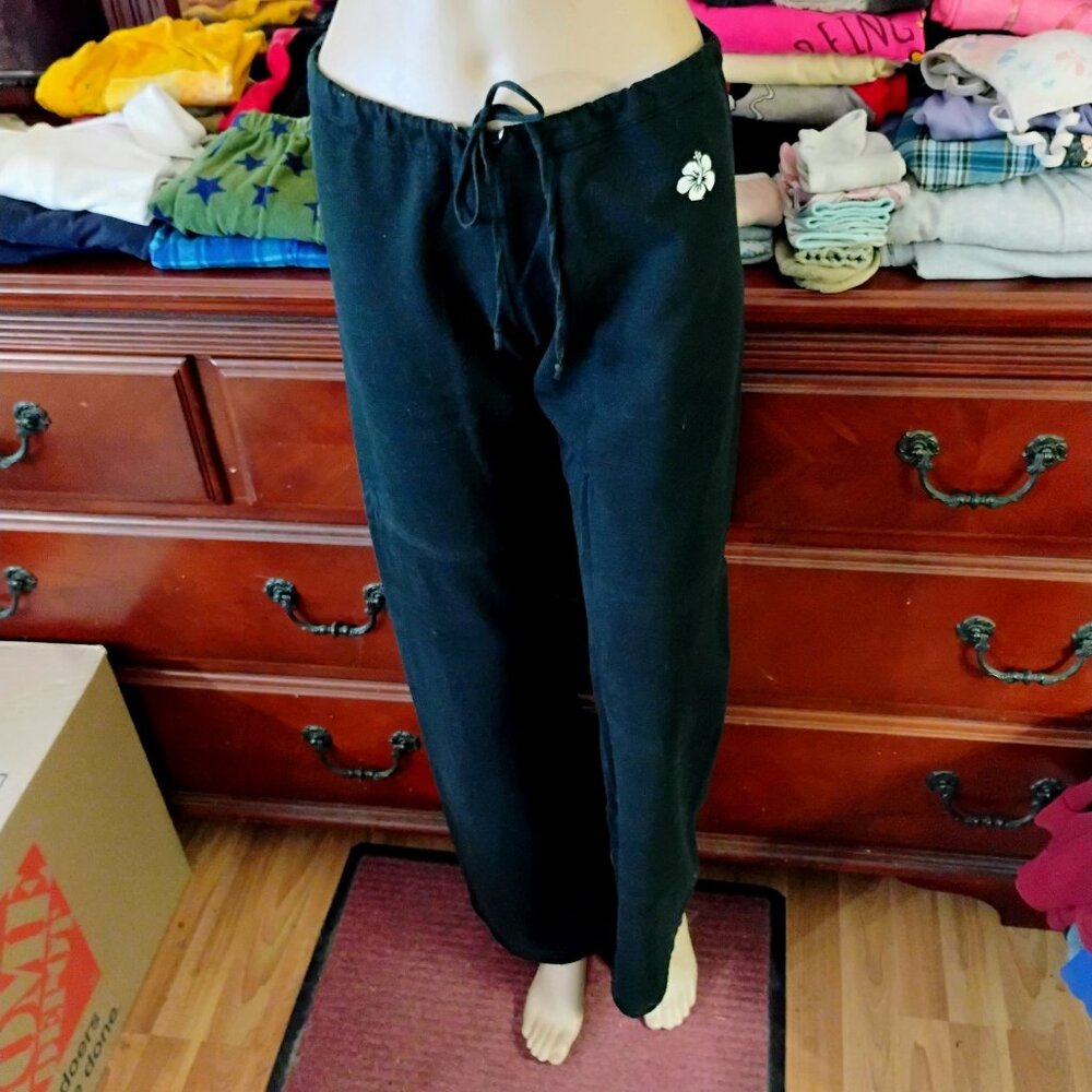 Black Cotton Sweat Slacks